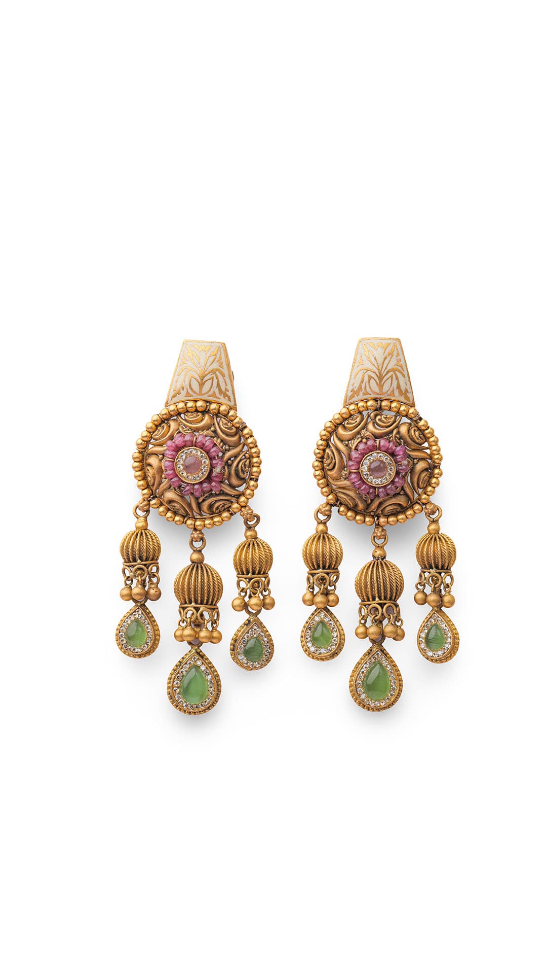 Antique Gold Gemstone Earrings