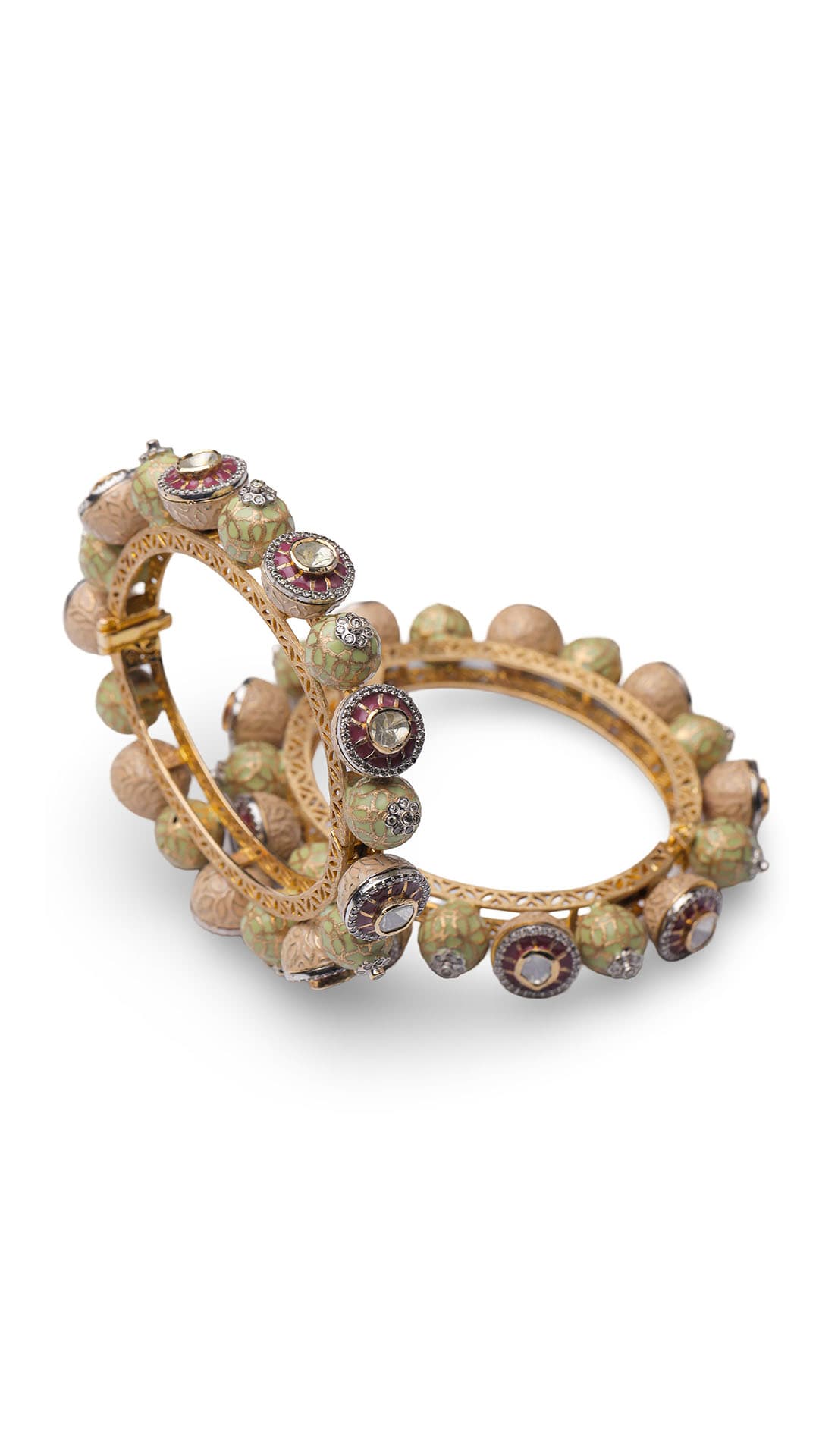 Royal Meenakari Polki Bangles